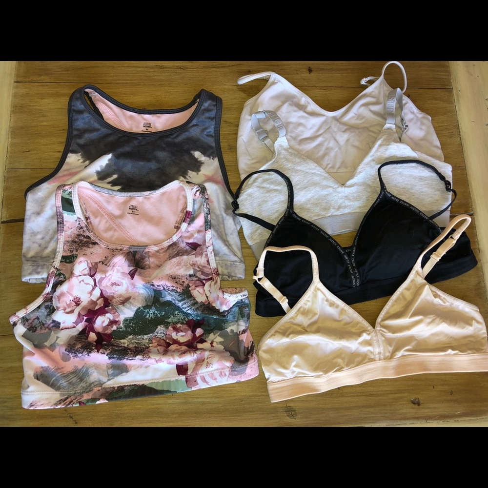 Justice bras and sports bras various sizes 34-38